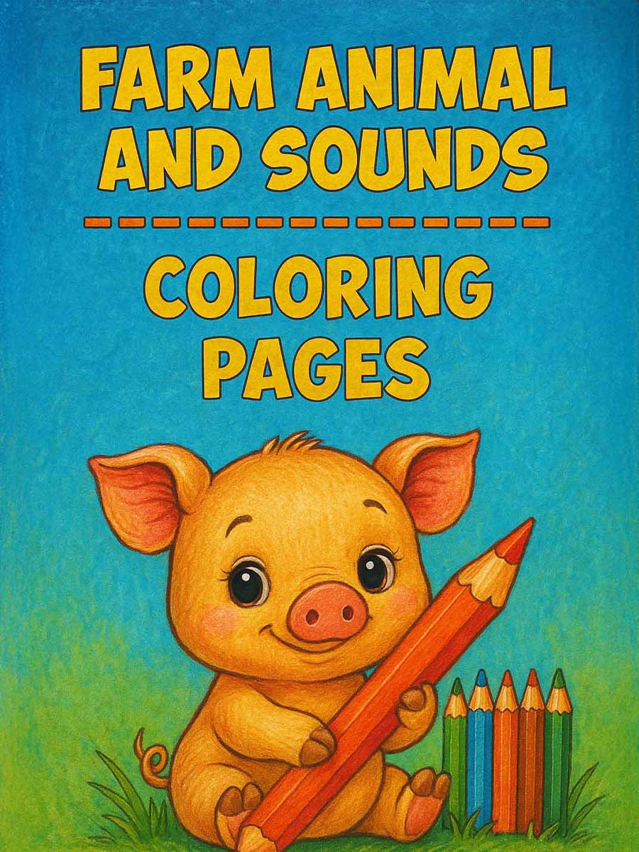 Farm Animal and Sounds Coloring Pages