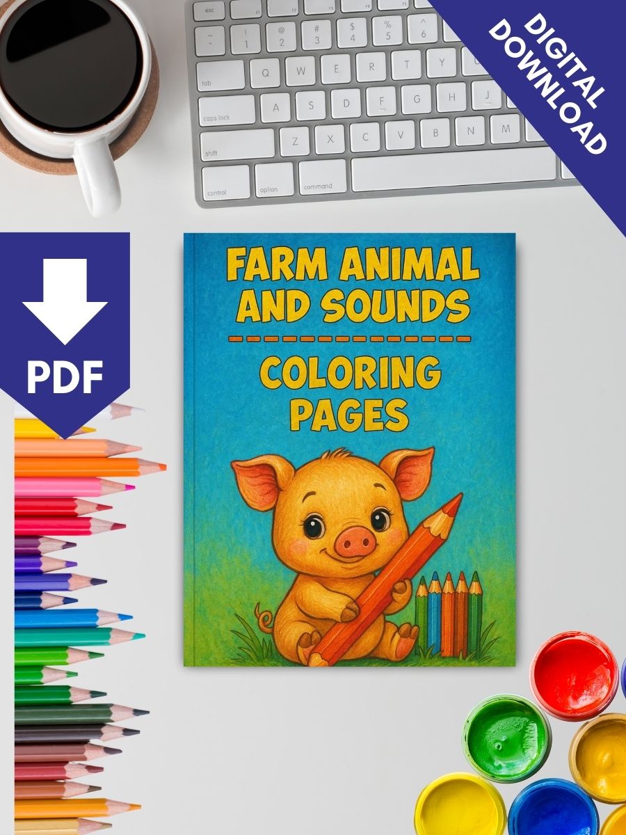 Farm Animal and Sounds Coloring Pages - Image 2