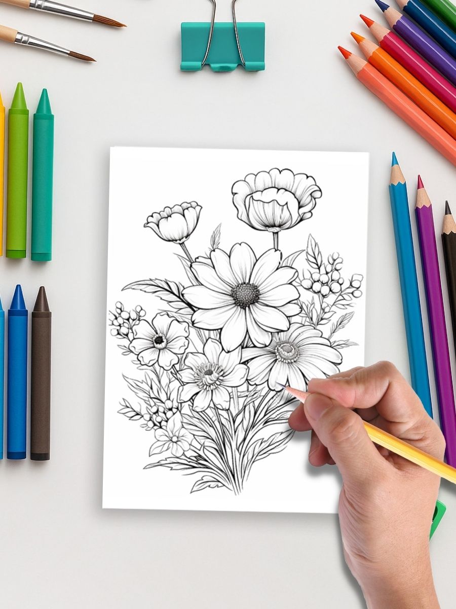 Wild Bloom – 230 Wild Flower Coloring Pages - Image 5