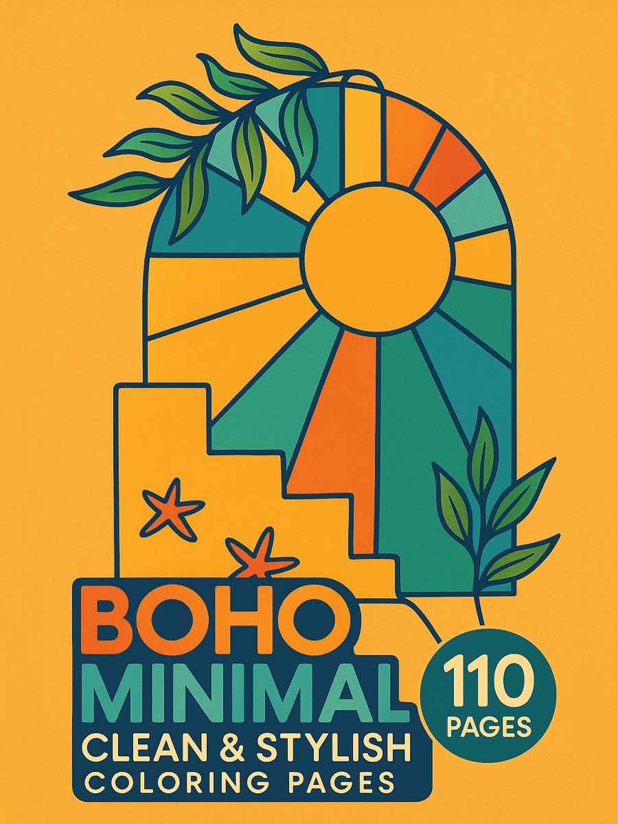 Boho Minimal – 110 Clean & Stylish Coloring Pages