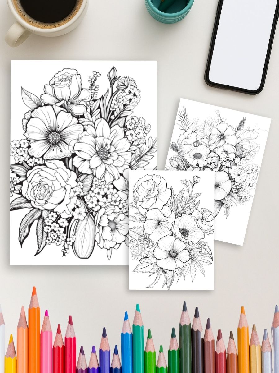 100 Flowers to Color – From Bud to Bloom - Image 4