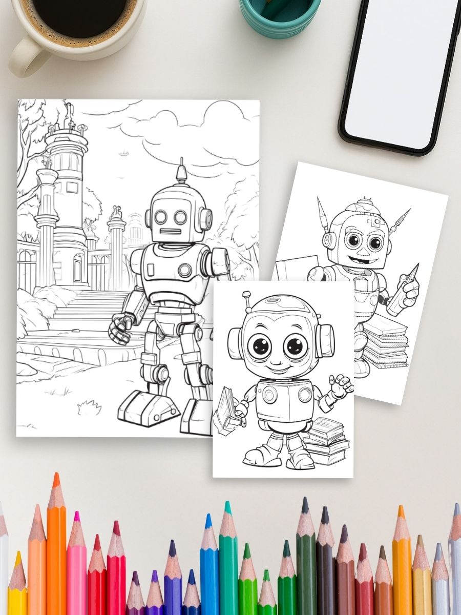 Mech World – 50 Fun Robot Coloring Pages - Image 4
