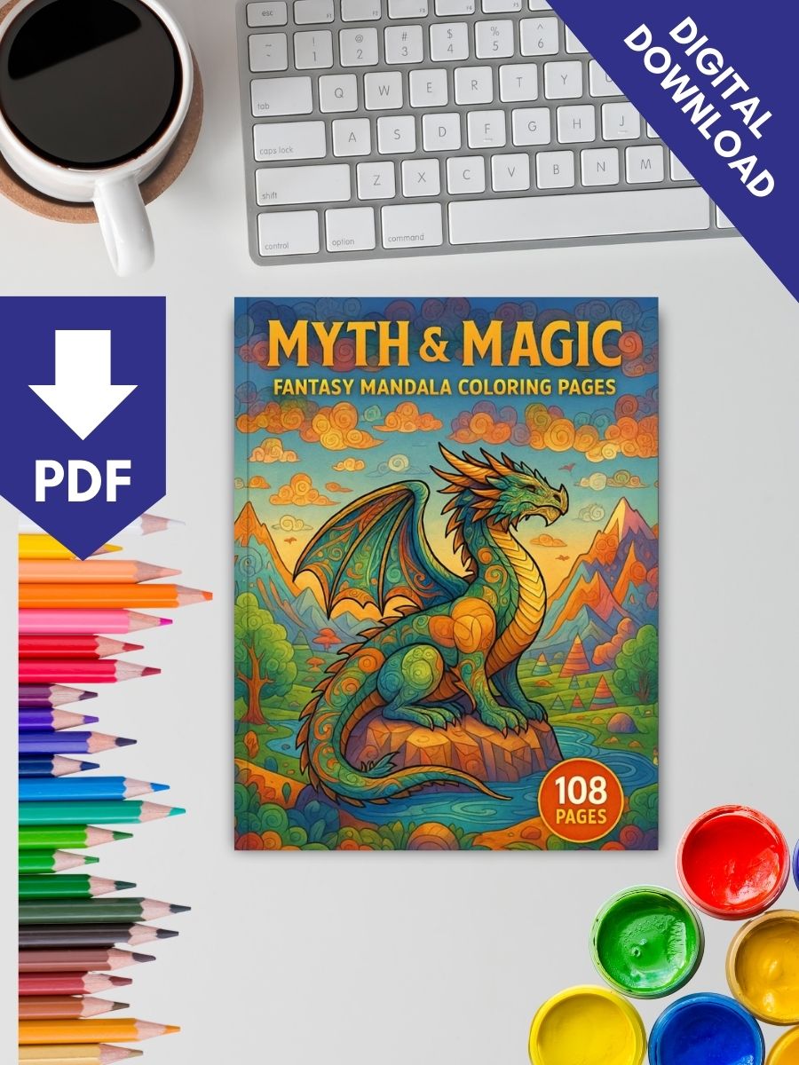 Myth & Magic – 108 Fantasy Mandala Coloring Pages - Image 2