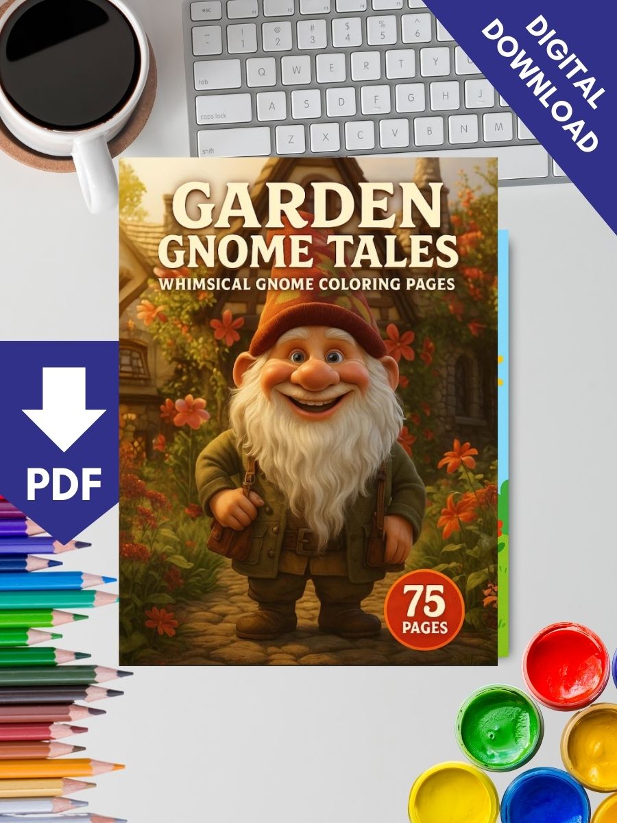 Garden Gnome Tales – 75 Whimsical Gnome Coloring Pages - Image 2