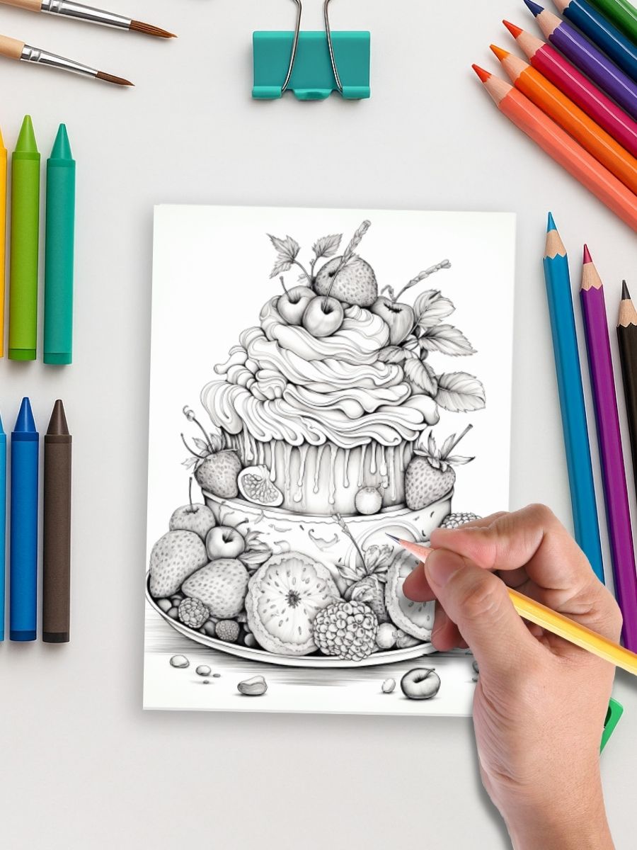 Food Fun – 200 Delicious Food-Themed Coloring Pages - Image 5