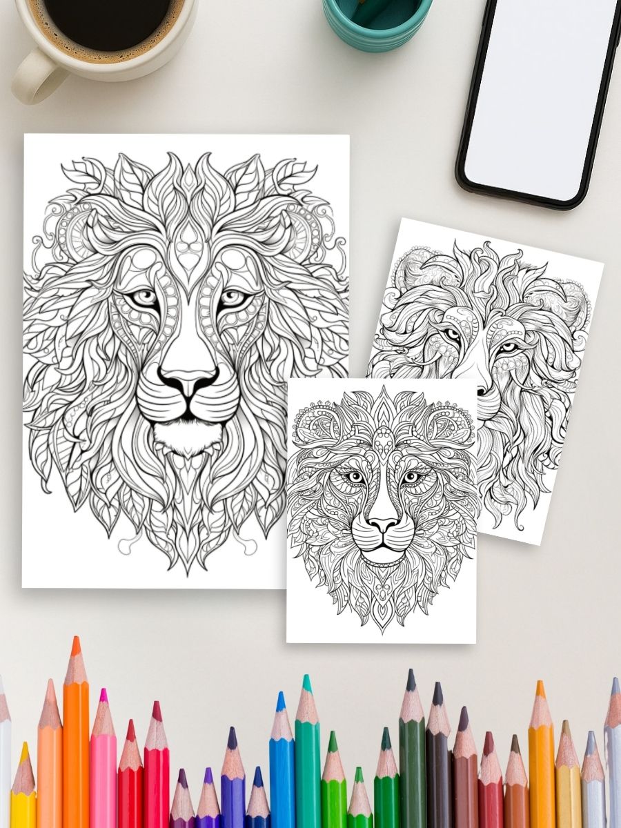 Mandala Lions – 50 Roaring Zen Animal Pages - Image 4