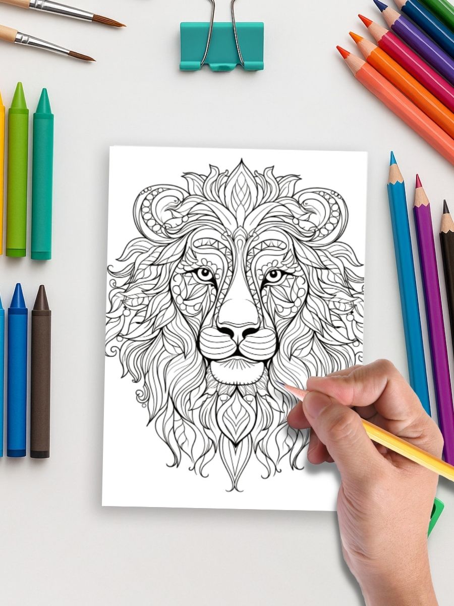 Mandala Lions – 50 Roaring Zen Animal Pages - Image 5