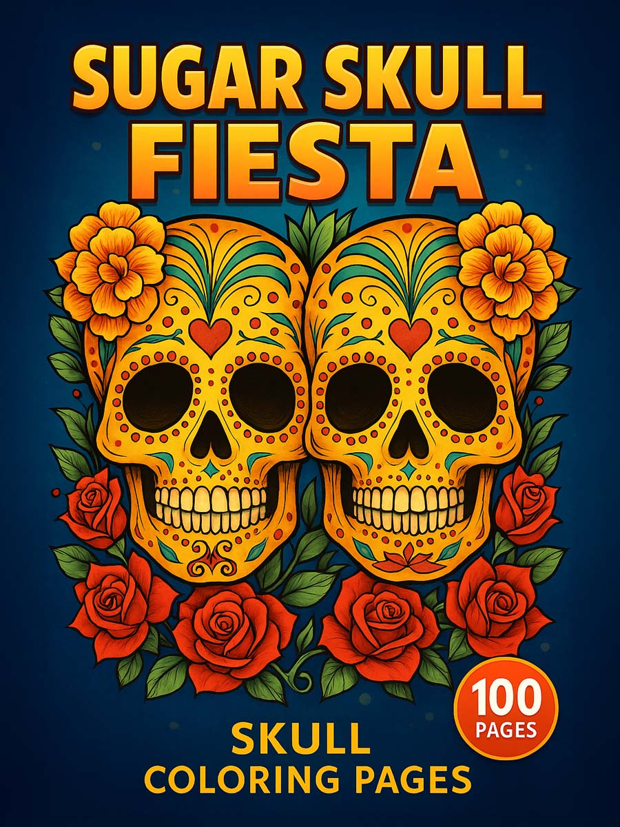 Sugar Skull Fiesta – 100 Coloring Pages